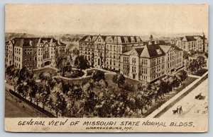 Warrensburg Missouri~State Normal Bldg General View~Park~Carriage~1911 Postcard