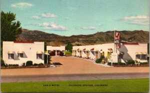 Linen Postcard Dan-D Motel 2930 N. Nevada Ave in Colorado Springs, Colorado