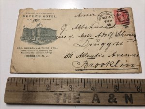 Vtg Lot 1896 MEYER'S HOTEL J.H. TIMKEN Hoboken New Jersey Letterhead & Envelope