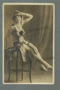 RPPC c1910 STRIPPER POSING Boudoir FLAPPER Burlesque VAUDEVILLE? Stage? 