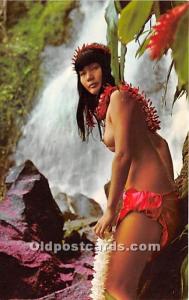 Hawaiian Beauty by a Mountain Waterfall Nude Unused 