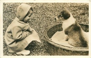 RPPC Postcard; Paleis Soestdijk Princess Marijke & Collie Dog Puppy, Netherlands