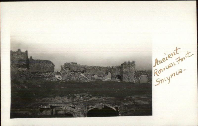 Smyrna Turkey Ancient Roman Fort c1910 Real Photo Postcard rtw