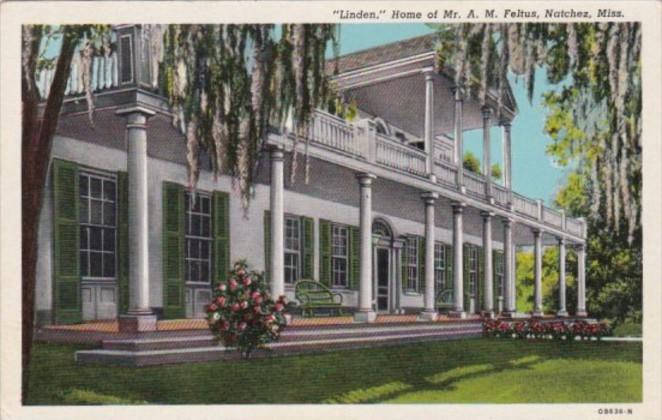 Mississippi Natchez Linden Home Of Mr and Mrs Frank Fauntleroy and Family