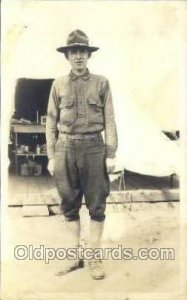 WWI Real Photo Military Soldier in Uniform Unused minor yellowing on card fro...