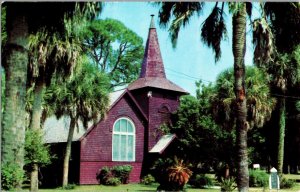 Faith Chapel on Jekyll Island, GA Vintage Postcard K44