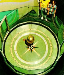Vtg Chrome Postcard Foucault's Pendulum Museum Of Science and Industry Chicago