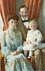 Postcard Antique View of  King Haakon the seventh of Norway, Queen & Crownprince