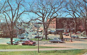 Ipswich MA Market Square Downtown View Old Cars Postcard