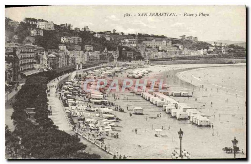 Postcard Old San Sebastian Square Playa y