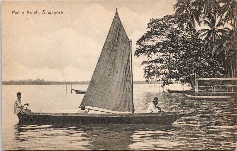 Malay Koleh Singapore Boat Sail Unused KP Hock Postcard F73