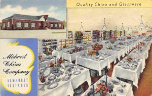 Midwest China Company Elmhurst Illinois advertising linen postcard