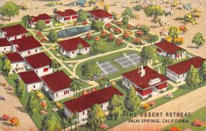 Palm Springs California Desert Retreat Birdseye View Antique Postcard K91083