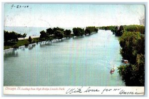 1906 Looking From High Bridge Lincoln Park Chicago Illinois IL Posted Postcard