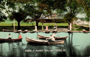 Pennsylvania Easton Canoeing At Bushkill Park 1908