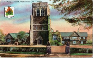 St Marys Church Walkeville Ontario Canada Series Hiram Walker Postcard UNP Vtg 