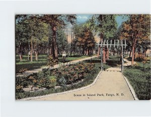 Postcard Scene in Island Park, Fargo, North Dakota