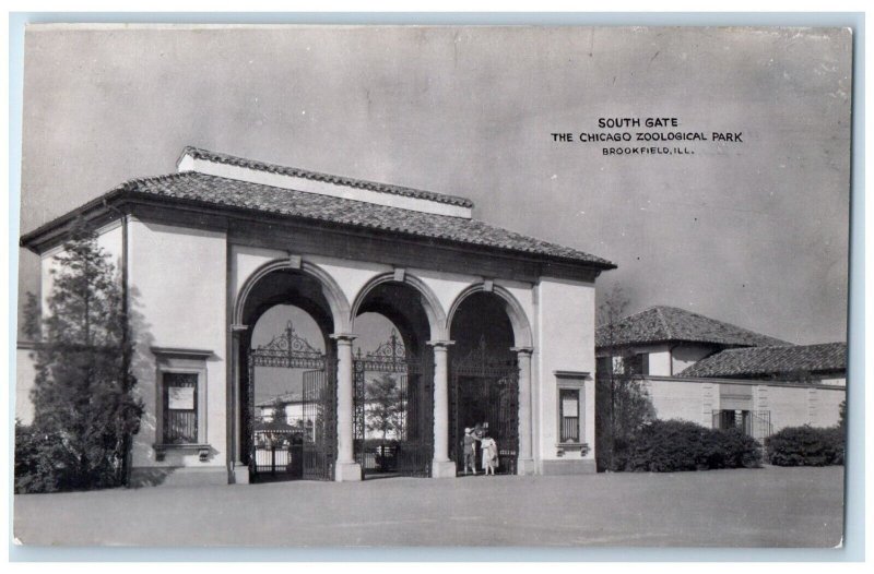 c1940's South Gate The Chicago Zoological Park Brookfield IL RPPC Photo Postcard 