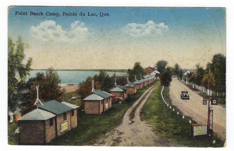 1933 Canada Picture Postcard - Point Beach Camp, Pointe Du Lac, Quebec (AP60)