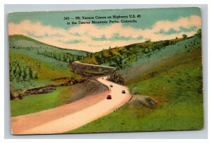 Vintage 1940's Postcard Mt. Vernon Canyon US Hwy 40 Denver Mountains Colorado