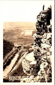 Lovers Leap and the Narrows above National Highway~Cumberland MD~RPPC real photo