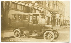 Pasco WA Street View Early Bus Type Auto RPPC Real Photo Postcard