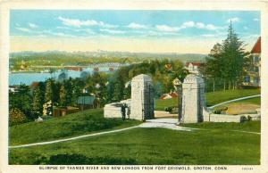 CT, Groton, Connecticut,  View of Thames River, New London, Tichnor No. 103141