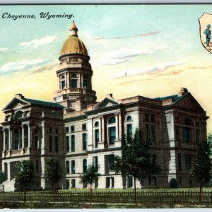 c1900s WY - Wyo - Wyoming State Capitol Court House Seal Old World Tartaria A210