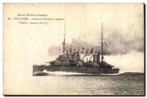 Old Postcard Boat War Voltaire Breastplate d & # 39escadre has turbines