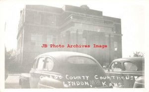 MO, Linn, Missouri, RPPC, Osage County Court House, 40s Cars, Photo