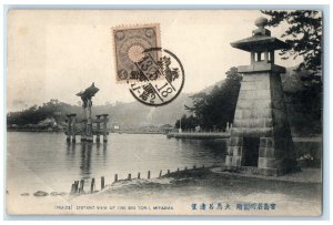 1918 Distant View of the Big Tor I Miyajima Japan Antique Unposted Postcard