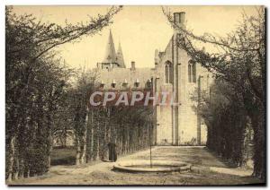 Old Postcard Maredsous Abbey One of the aisles of the garden