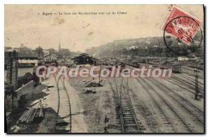 Old Postcard Agen La Gare The Goods With View Du Coteau