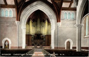 Vtg 1905 Christian Science Church Interior Concord New Hampshire NH Postcard