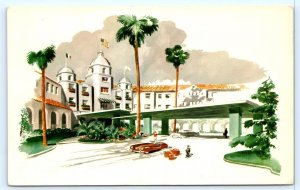 BEVERLY HILLS, CA California ~ Roadside BEVERLY HILLS HOTEL c1950s Art Postcard