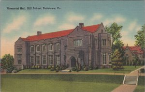 Postcard Memorial Hall Hill School Pottstown PA