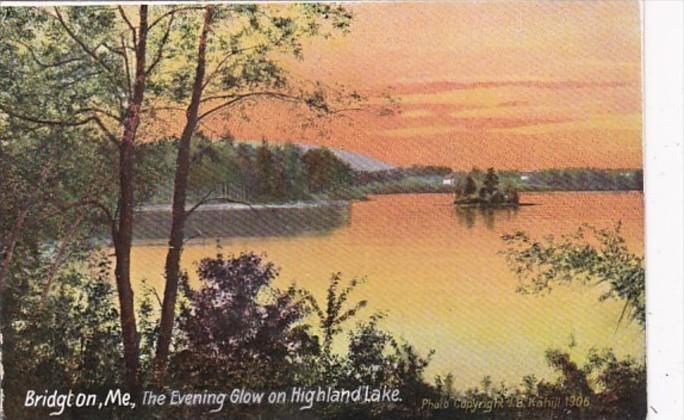 Maine Brighton The Evening Glow On Highland Lake