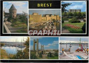 Postcard Modern Color Brest Brittany La Tour Tanguy Le Chateau The Arsenal Ma...
