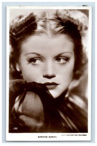 c1940 RPPC Actress Simone Simon Vintage Postcard F6E