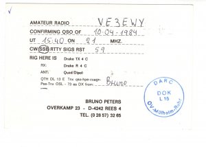 Radio Tower, DF2EQ Amature Radio QSL Card