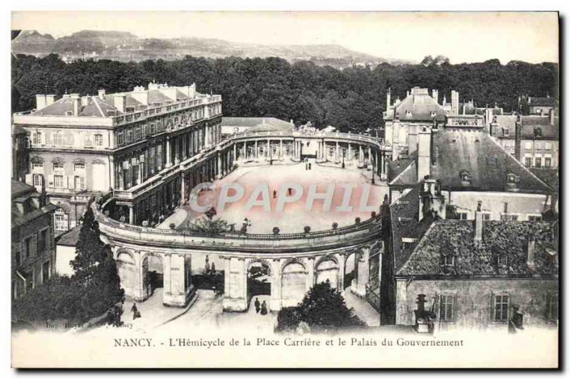 Old Postcard Nancy L & # 39Hemicycle Place de la Carriere and the government ...
