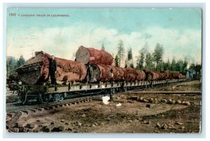 1910 Log In Trains, Santa Cruz, California CA Posted Antique Postcard 