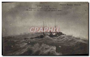 Old Postcard Boat War Breastplate France rank first in French Branle low tide...