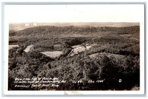 Cumberland MD Postcard RPPC Photo View From Top Of Polish Mt USA Third Best View