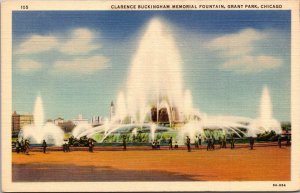 Illinois Chicago Grant Park Clarence Buckingham Memorial Fountain Curteich