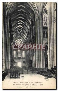 Postcard Old Cathedral of Chartres The Rosette shooting Choir