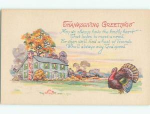 Divided-Back THANKSGIVING SCENE Great Postcard AA0519