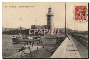 Old Postcard Marseille Le Phare Sainte Marie