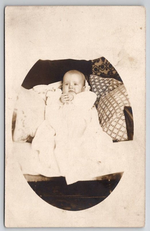 RPPC Sweet Baby Cute Pose Folded Hands Real Photo Postcard R25