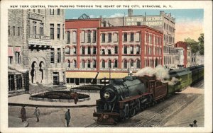 SYRACUSE NY New York Central Train Old Postcard